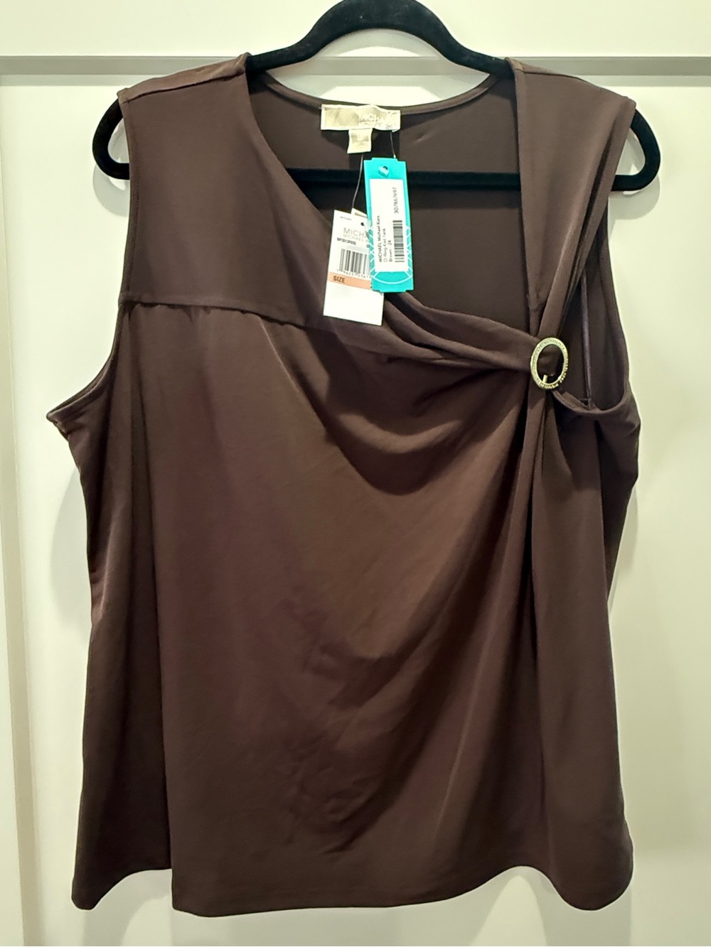 NWT MICHAEL KORS O-Ring Knit Tank in Chocolate